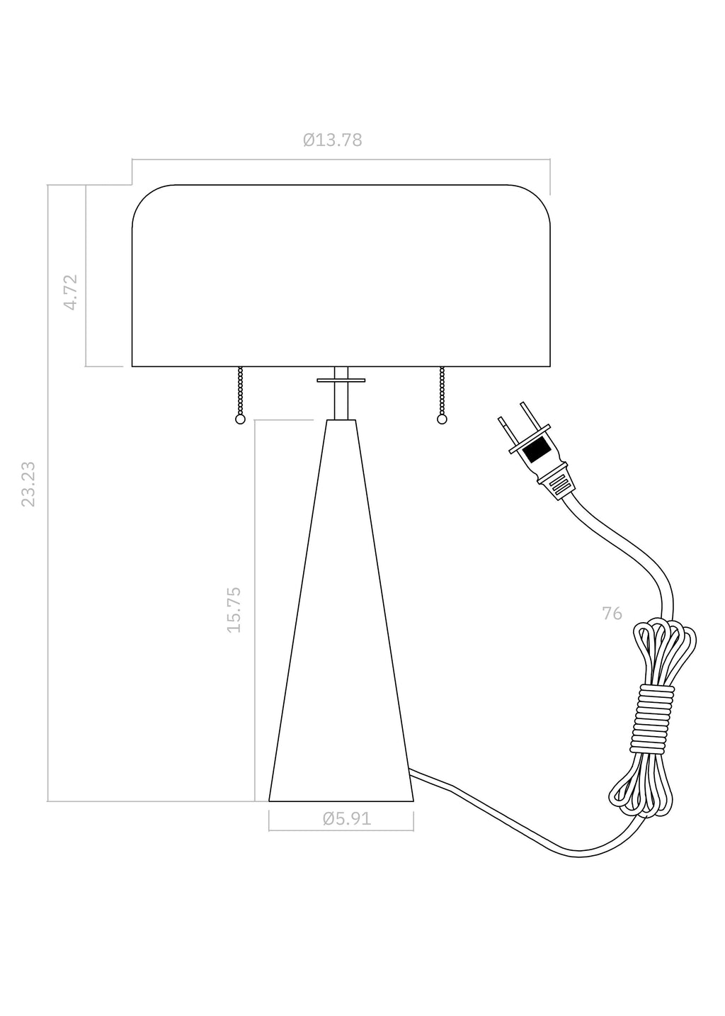 Alden Table Lamp dimensions