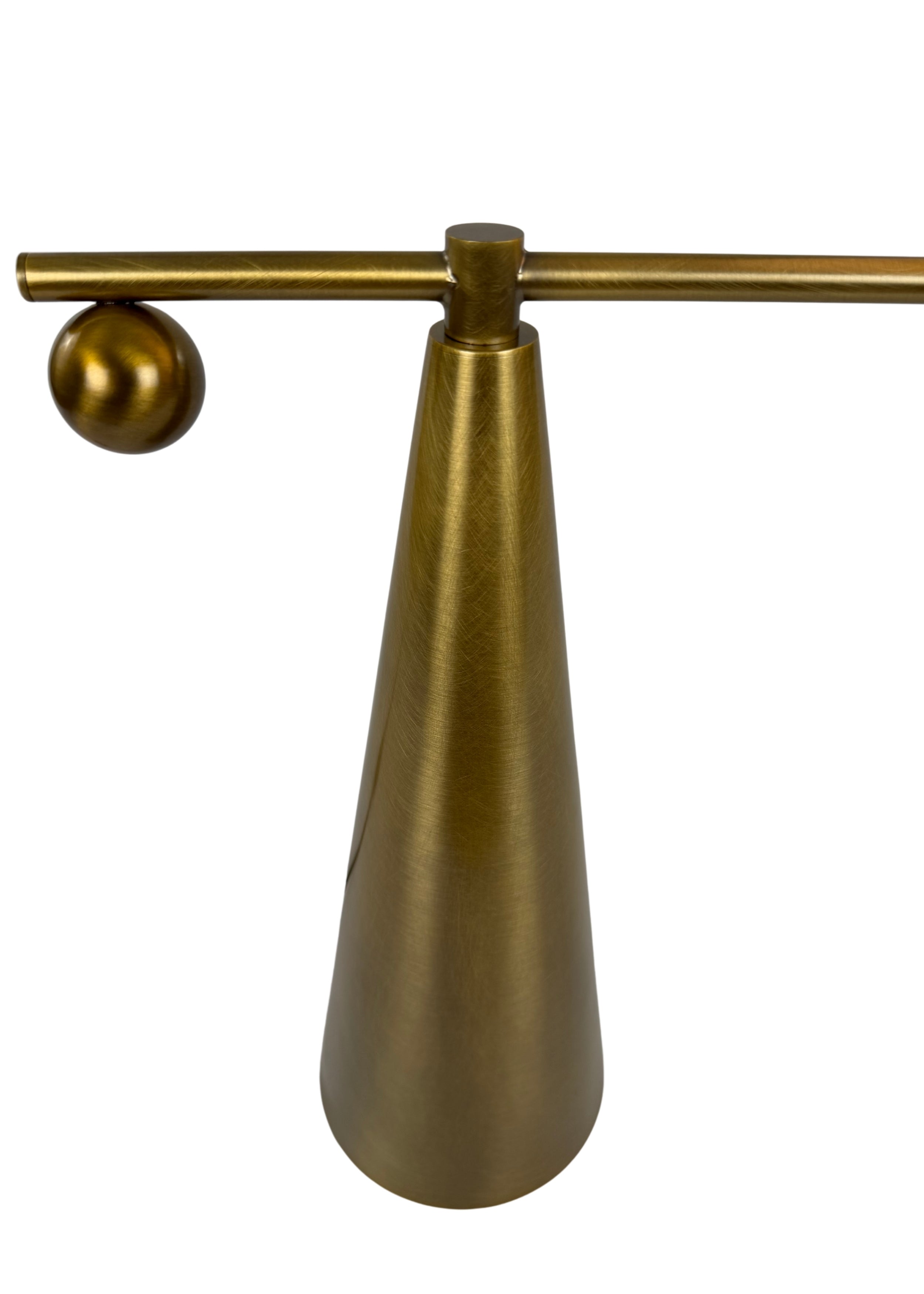 Close-up of Cantilever Table Lamp  aged brass finish