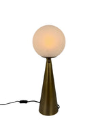 Front view of Cantilever Table Lamp with conical base and counterbalance sphere