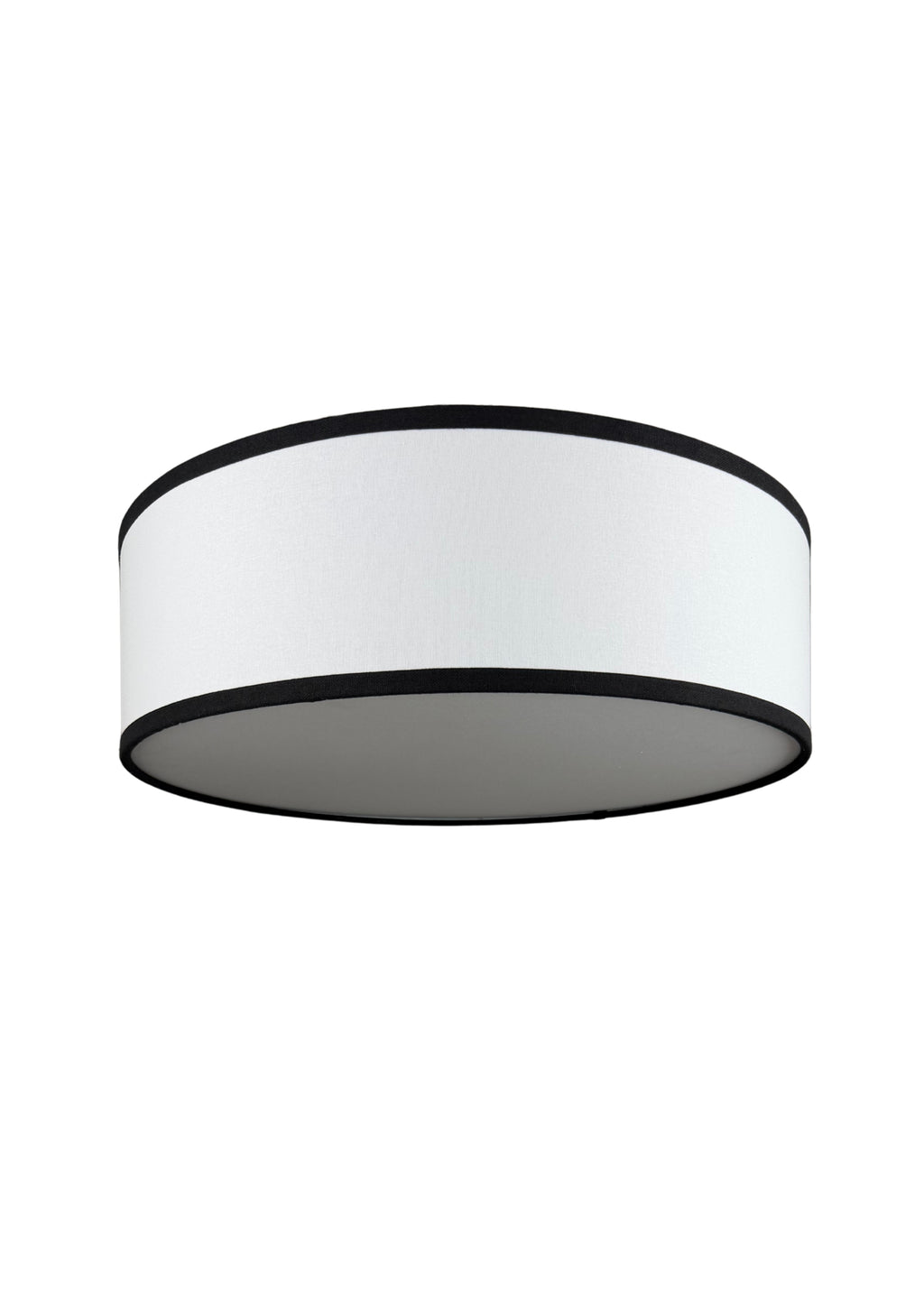 Bottom view of Haven Flush Mount showing round diffuser