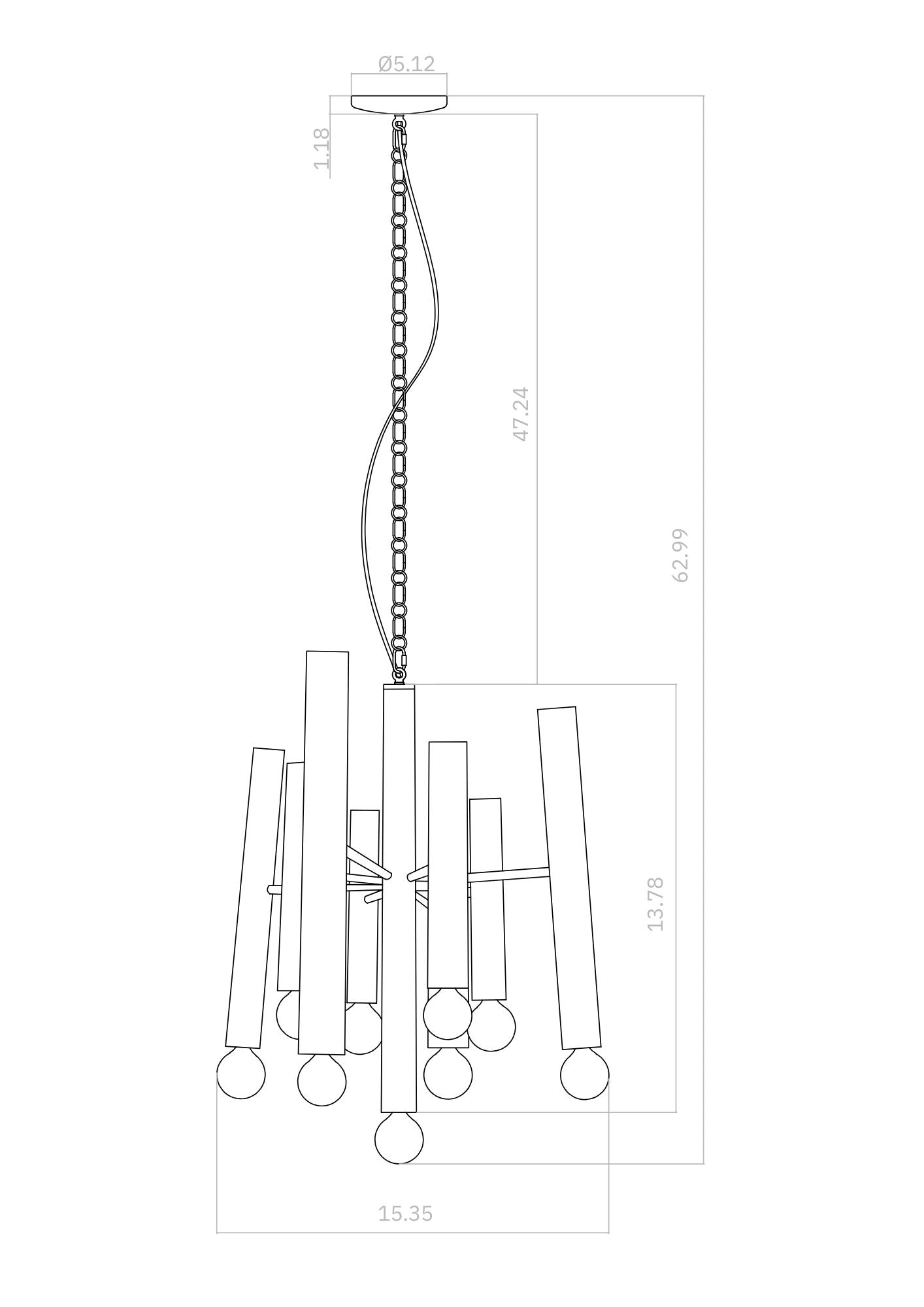 Monolith Chandelier dimensions