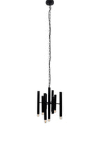 Full view of Monolith Chandelier with chain suspension and nine-light design