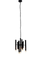 Full view of Monolith Chandelier with chain suspension and nine-light design