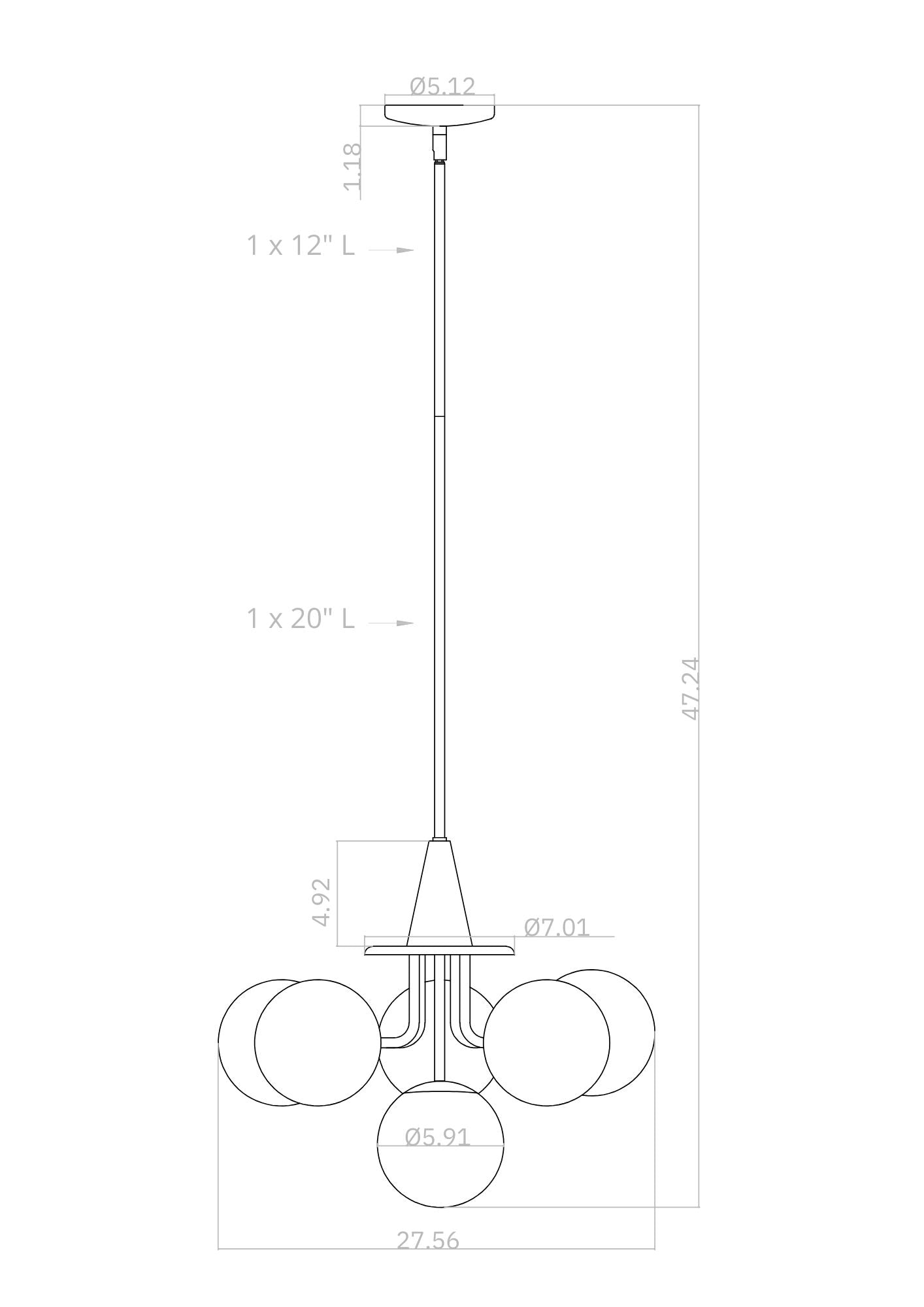 Orion Chandelier dimensions