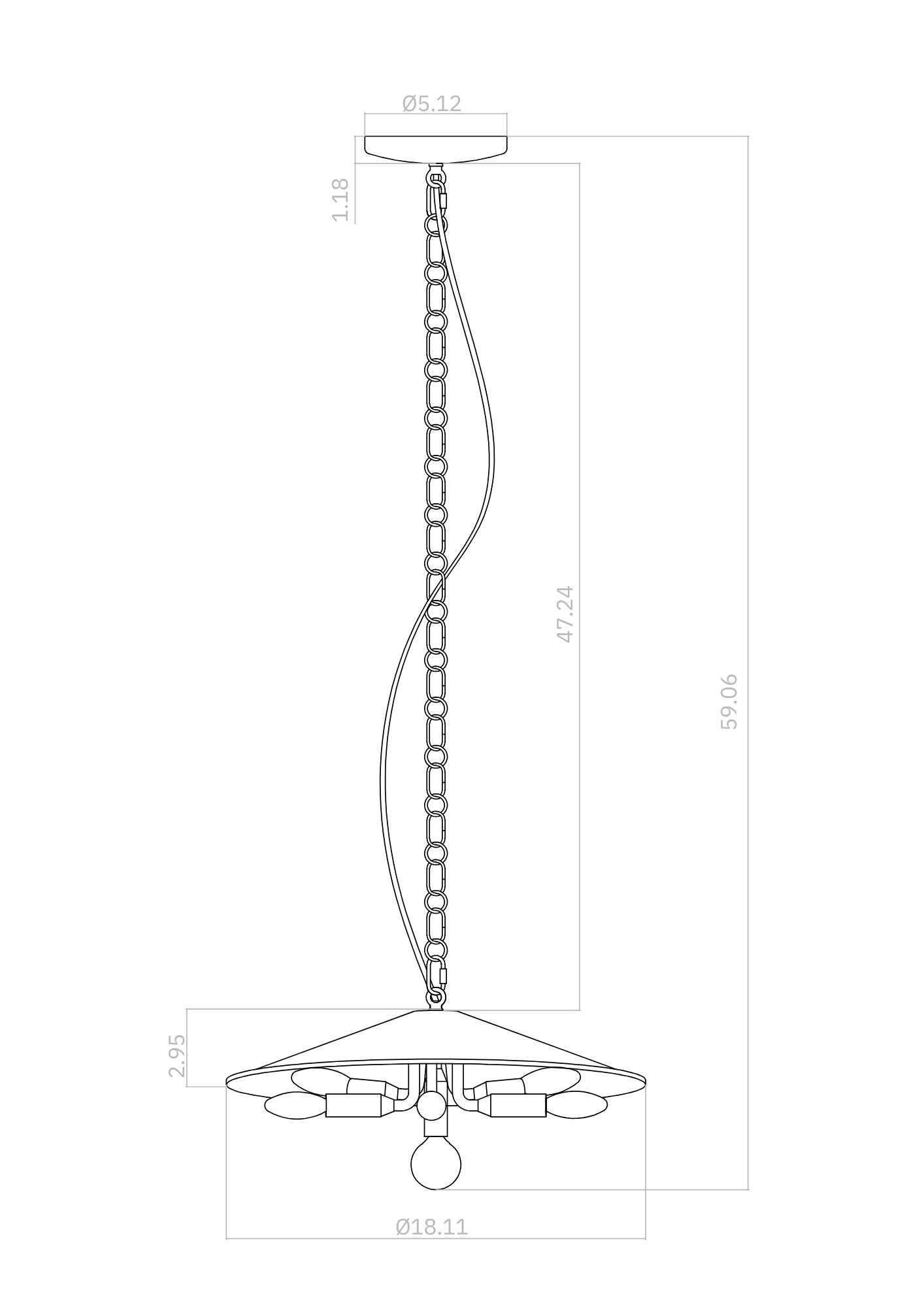 Pavilion Pendant dimensions