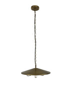 Full view of Pavilion Pendant with chain suspension and broad shallow shade