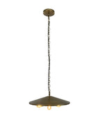 Full view of Pavilion Pendant with chain suspension and broad shallow shade