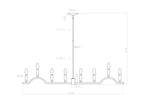 Willow Linear Chandelier dimensions