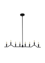 Full view of Willow Linear Chandelier with elongated eight-light silhouette